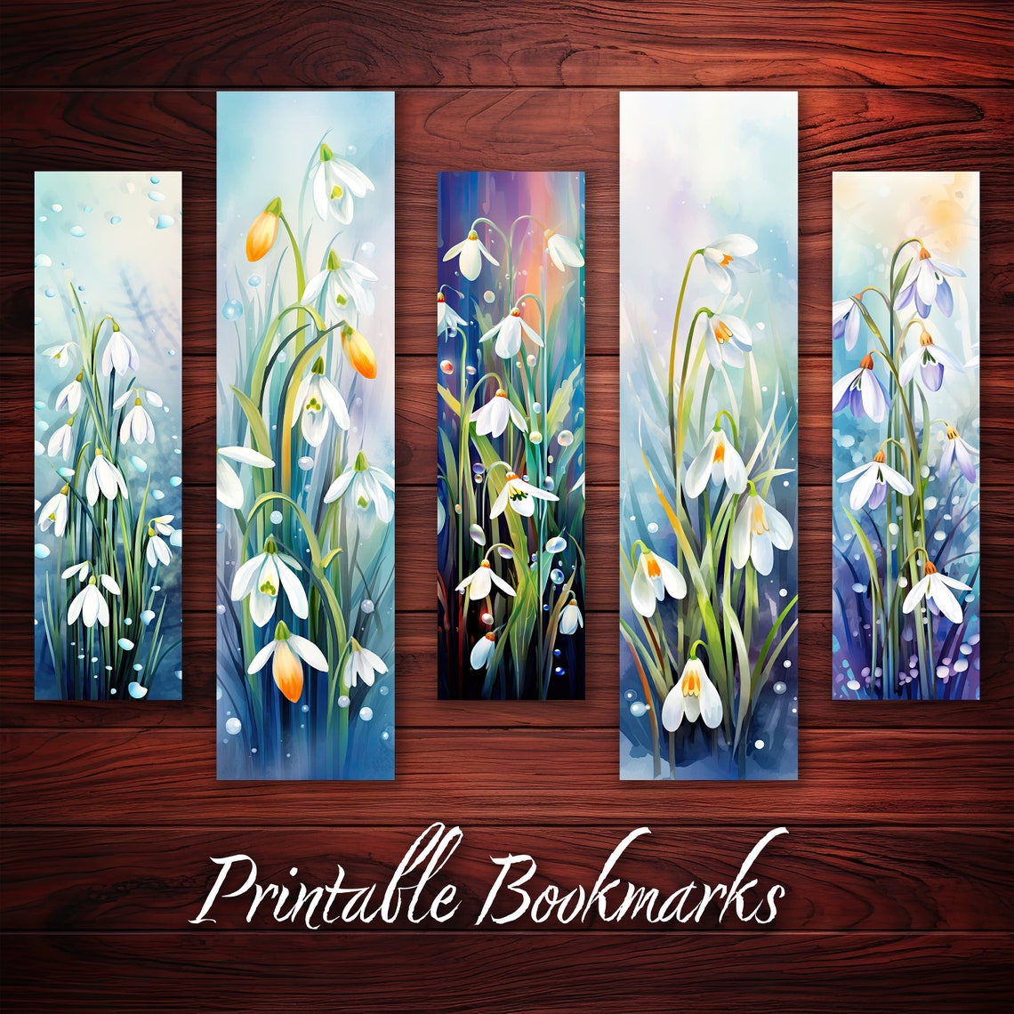 Snowdrop Bookmark Printable Flower Bookmark for Book Lovers Gift ...
