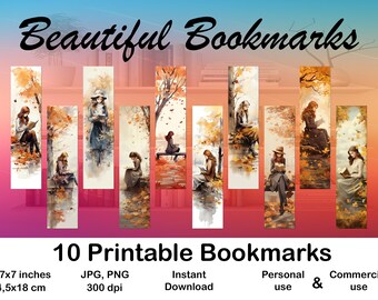 10 X Bookmarks digital Bookmark for Booklovers Printable Bookmark set digital Bookmark momgift Bookmark for print Bookmark design Bookreader