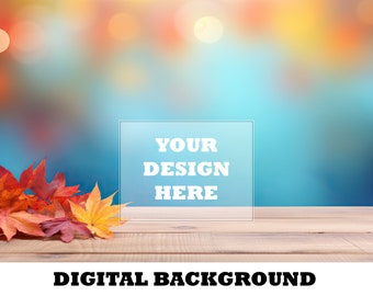 Background Mockup Fall Backdrop Digital Autumn Background Product Mockup Background Wooden Table Mockup Wallpaper Photo Digital Background