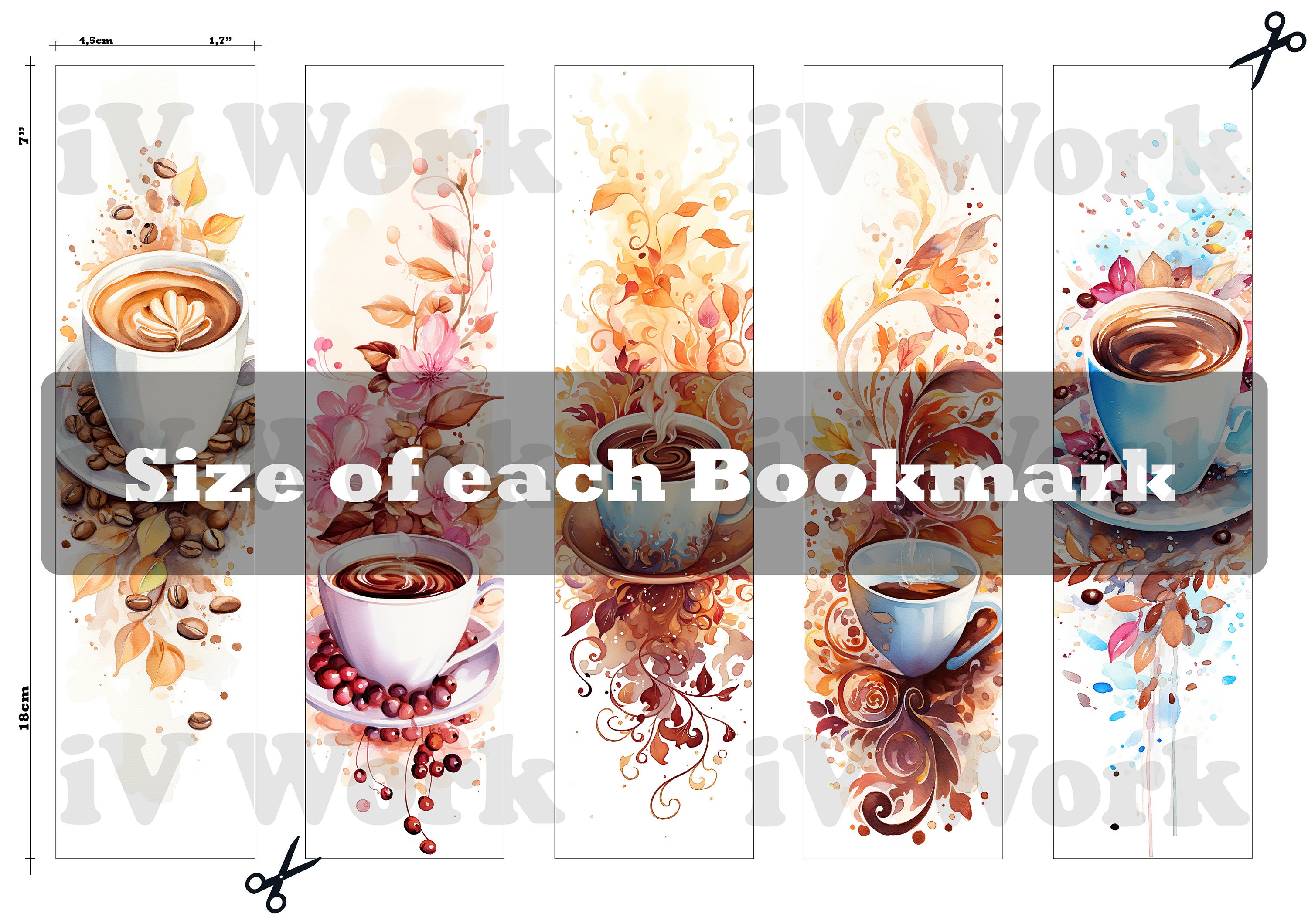 10 X Bookmark Digital Bookmark for Book Lover Printable Bookmark Set ...