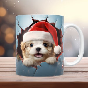 Dog Mug Wrap 11oz & 15oz Mug Template Funny Puppy Mug Wrap Sublimation Design Instant Digital Download Coffee Mug Wrap Design + Free gift