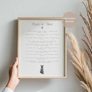 Comforting Pet Loss Poem & Memorial Print - A Thoughtful Bereavement Gift - pet loss poem, digital download print, printable wall art
