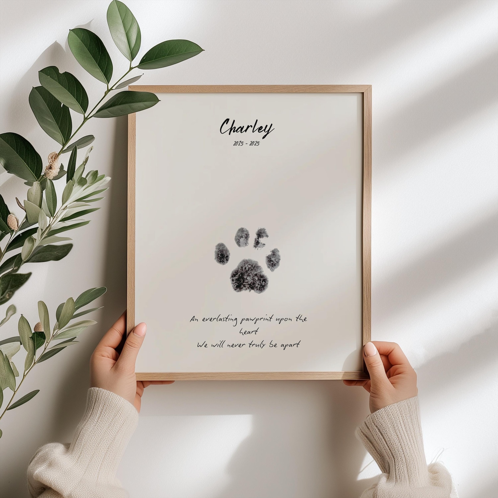 Personalized Pet Paw Print Memorial: Dog Loss Gift (digital Download ...