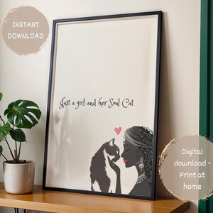 Printable Cat Art for Pet Lovers, Instant Download, Perfect Gift for Cat Lovers, digital wall art