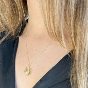 Diamond & 14k Gold Mini Eye of the Sun Pendant Necklace