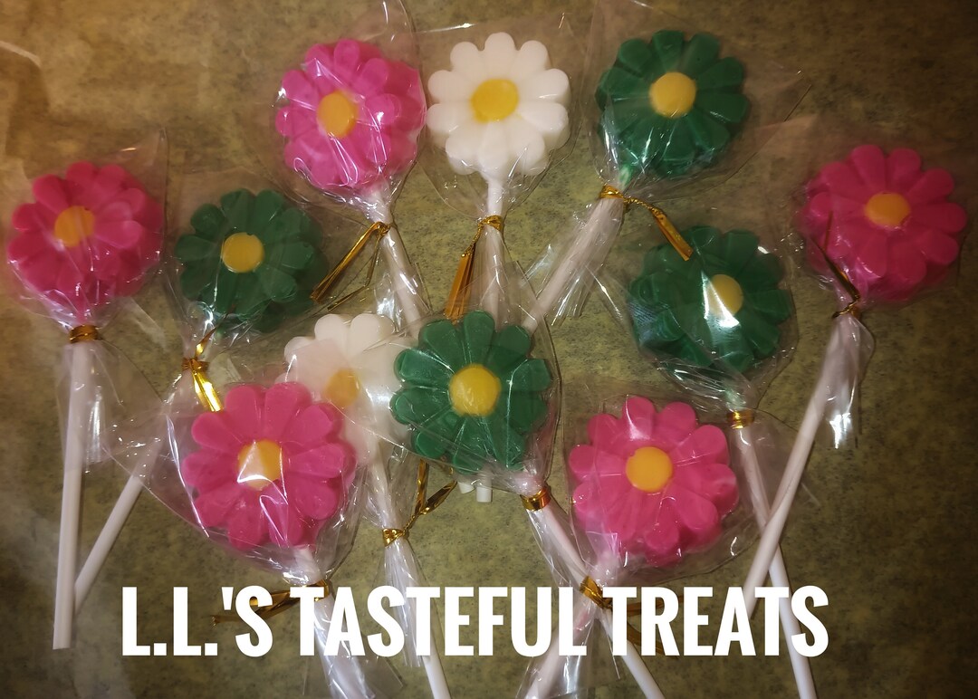 Daisy Party Favor Chocolate Lollipops Etsy