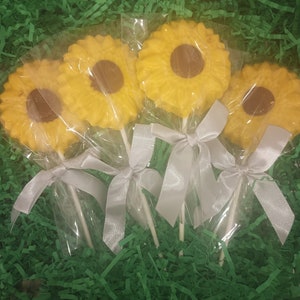Sunflower Chocolate Lollipops