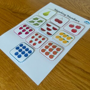 Number Matching Game, Count to 10, Counting Activity, Learn to Count, Homeschool Printable, Kids Activity, Learning Numbers, Homeschool Game