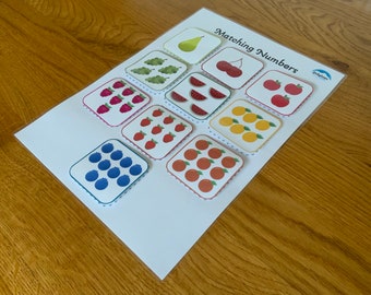 Number Matching Game, Count to 10, Counting Activity, Learn to Count, Homeschool Printable, Kids Activity, Learning Numbers, Homeschool Game