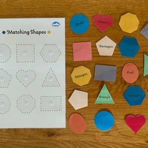 Gioco di abbinamento, Forme di apprendimento, Attività per bambini, Gioco di abbinamento di forme, Stampabile per la scuola a casa, Forme didattiche, Attività per la scuola a casa