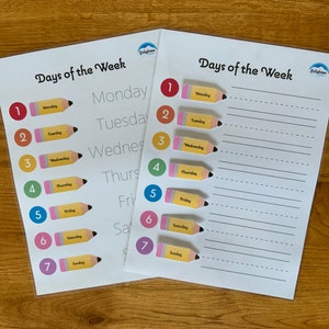 Days of the Week, Homeschool Activity, Handwriting Practice, Preschool Worksheets, Montessori Materials, Toddler Activities, Quiet Book