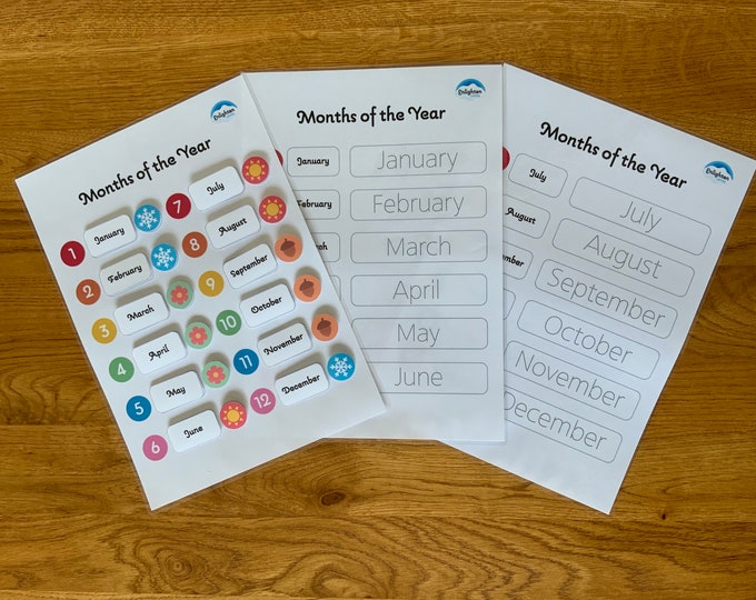 Months of the Year Printable Busy Book, Kids Calendar, Morning Board ...