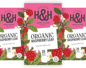Feuille de framboisier bruyère et bruyère | 20 sachets de thé | Lot de 3