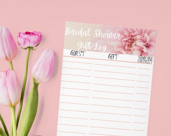 Gift Tracker, Gift List, Gift Log, Wedding Gift Log, Wedding Gift ...