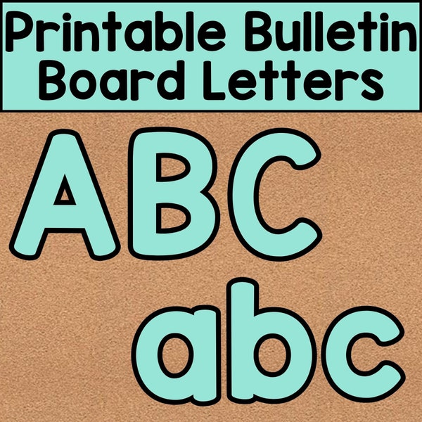 Teal Printable Bulletin Board Letters, classroom decor, bulletin board ideas, bulletin board letters printable