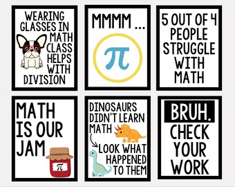 Funny Math Classroom Posters, Funny Math Poster, classroom decor, classroom posters, math poster, math classroom poster