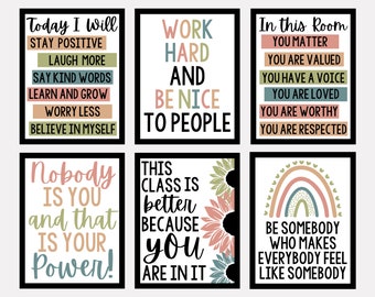 Positive Classroom Posters, Printable Classroom Posters, Classroom Posters Aesthetic, Classroom Posters High School, Classroom Decor