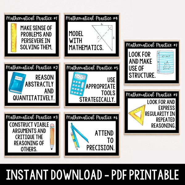 Math Practices Posters, Mathematical Practices, classroom decor, classroom posters, math poster, math classroom poster, algebra posters