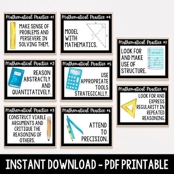 Math Practices Posters: Classroom Decor (Digital Download)
