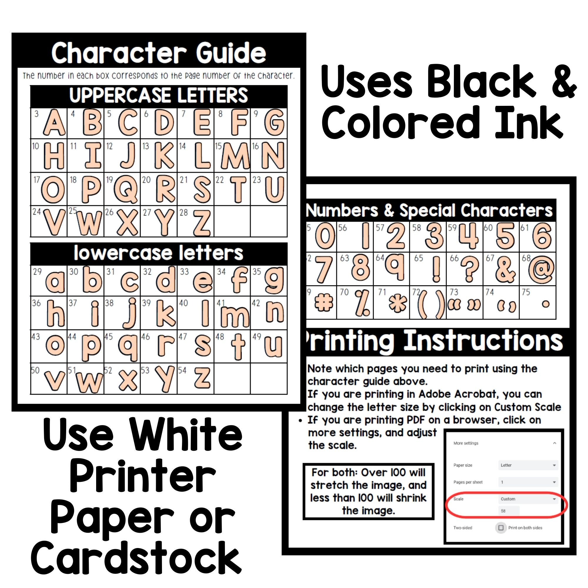 Peach Printable Bulletin Board Letters, Classroom Decor, Bulletin Board Ideas, Bulletin Board