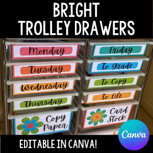 BEWERKBARE heldere rollende karlabels - Leraar trolleylabels