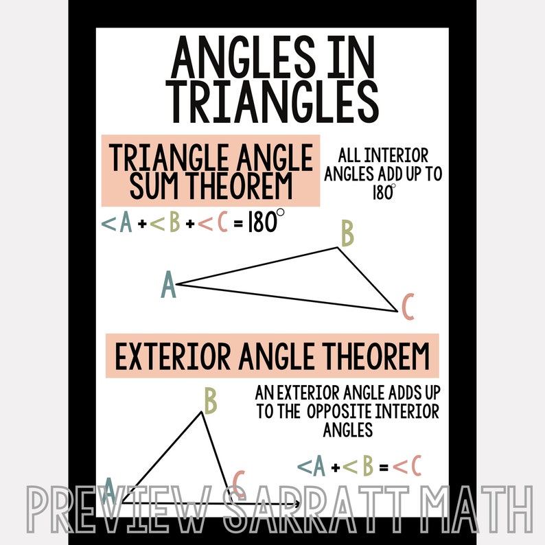 Geometry Posters: Triangles, Theorems, Ratios (digital Download) - Etsy