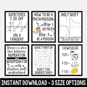 Funny Math Classroom Posters, Funny Math Poster, classroom decor, classroom posters, math poster, math classroom poster