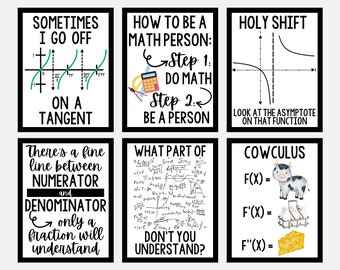 Funny Math Classroom Posters: Math Decor (Digital Download)