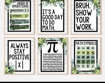 Poster per l'aula di matematica in stile rustico: decorazioni rustiche per l'algebra (download digitale)