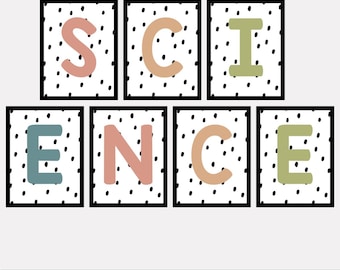 Pósteres bohemios para aulas de ciencias: Láminas decorativas científicas (descarga digital)