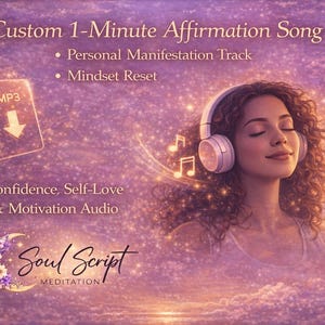 Canción de afirmación personalizada de 1 minuto • Pista de manifestación personal • Reinicio de mentalidad • Audio de confianza, amor propio y motivación