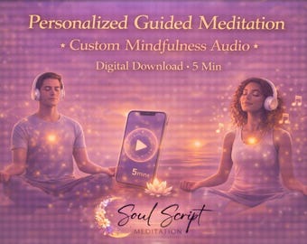 Meditación guiada personalizada de 5 minutos / Descarga digital de audio de atención plena