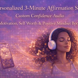 Canción de afirmación personalizada de 3 minutos / Audio personalizado para la confianza / Motivación, autoestima y mentalidad positiva