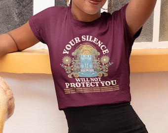 Audre Lorde Quote, Your Silence Will Not Protect You, Social Justice Tee, Leftist Activist Apparel, Black Lives Matter