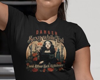Camiseta de Halloween "Sexy y Peligrosa Siendo Gorda", Camiseta de Halloween "Aceptación Corporal Positiva", Camiseta "Gordofobia" para Otoño, Camiseta "Diosa Curvilínea", Camiseta "Autoaceptación Radical y Bruja"