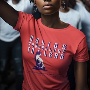 Oblige Yourselves To Lead- Inspirational Black Women Quote - Feminist Cat Tee | Gwendolyn Brooks Quote - Inspiring Female Leaders T-Shirt