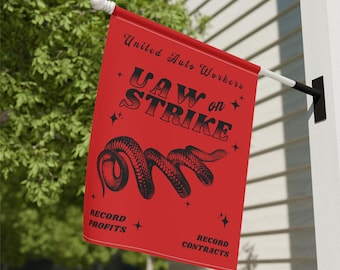 UAW on Strike Flag | Vintage UAW Flag | Labor Union Solidarity Decor | UAW Strike Sign | Union House Banner