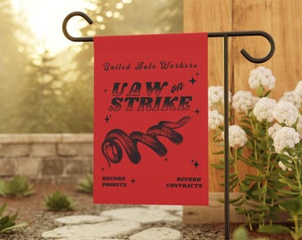 UAW on Strike Flag | Vintage UAW Flag | Labor Union Solidarity Decor | UAW Strike Sign | Union House Banner