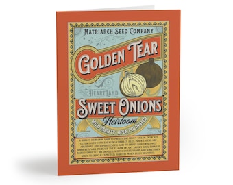 Subtle Feminist Greeting Cards | Golden Tear Heirloom Onion | Vintage Seed Packet Card Set | Feminist Gift | Funny Cards for Women