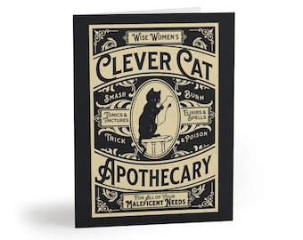 Subtle Feminist Greeting Cards | Clever Cat Apothecary | Vintage Witch Apothecary Card | Feminist Gift | Funny Witch Cards for Women
