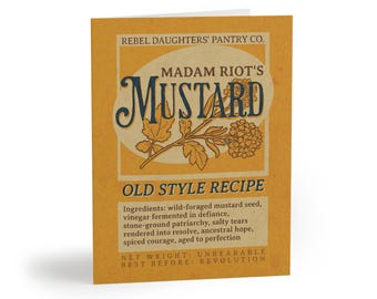 Subtle Feminist Greeting Cards | Madam Riot's Mustard | Vintage Label Card Set | Feminist Gift | Clever Cards for Women