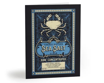 Subtle Feminist Greeting Cards | Coarse Sisters Sea Salt Scrub | Vintage Apothecary Card Set | Feminist Gift | Funny Cards for Women
