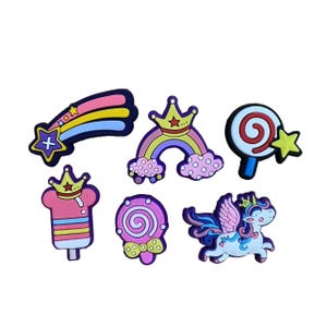 Shoe Charms- Decorating Charms- Girls- Cute Charms- Unicorn Rainbow