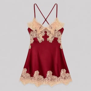 lace babydoll dress for honeymoon Levmjia Women Lace Chemise Nightgown Sexy Sleepwear Lingerie Hollow Out Mesh Babydoll Dress for Valentine Honeymoon Plus Size Comfortable Stretchy