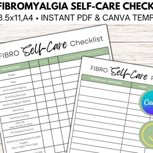 Fibromyalgia Self-Care Checklist l PDF Digital Download
