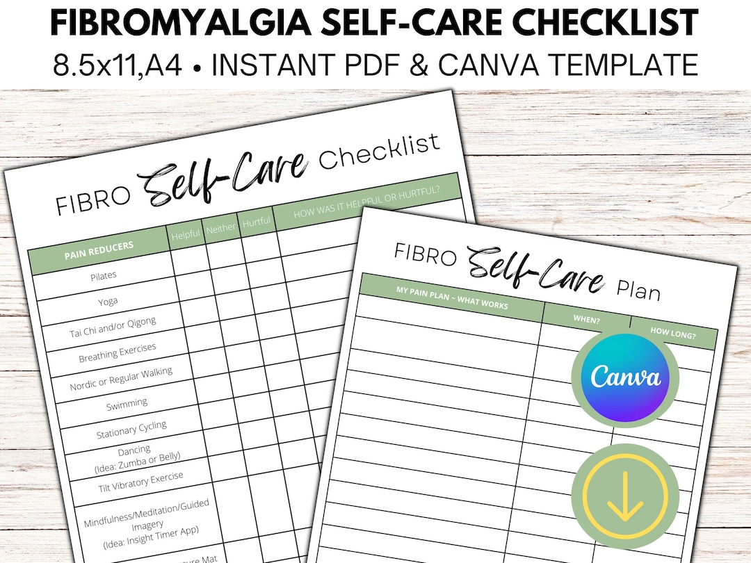 Fibromyalgia Self-care Checklist L PDF Digital Download - Etsy