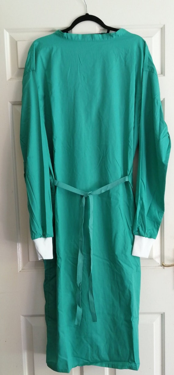 green emerald velvet dress Doctor Linen 100% Cotton Washable Operation Theater |Surgical| OT Gown  Hospital Uniform Dress for Surgeon Surgery Dress Apron with Plastic Sheet  Head Cap Mask Full Length Set