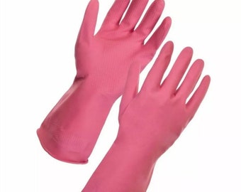Rocky Horror Frank n Furter pink rubber gloves