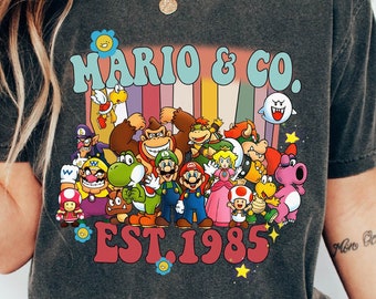 Super Mario Co. 1985 Tshirt, Super Mario Family Shirt, Mario Est. 1985 Shirt, Mario Shirt, Princess Peach Star Shirt, Princess Peach,