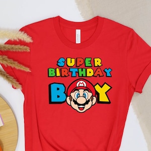 Custom Birthday Shirt, Birthday Shirt For Kids, Mario Birthday Shirt, Mario Birthday Party, Super Mario Birthday Shirt, Super Mario Shirt